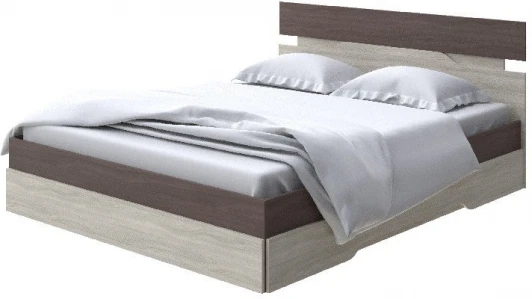 1919623 Без бренда Кровать Milton (ЛДСП Ясень Шимо Темный/Ясень Шимо Светлый) 160x200