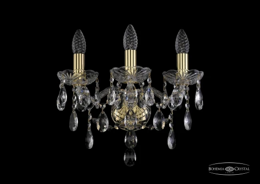 1415B/3/141 G Бра Bohemia 1415 1415B/3/141/G (220V, хрусталь, подвески, подсвечник, свеча)