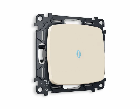 MO322020 Комплект механизма Ambrella Volt 1-клавишного выключателя с подсветкой 10000K OMEGA MO322020 Бежевый матовый QUANT