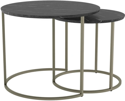 9892332103 Комплект журнальных столов Калифорния Лесли Черный мрамор/Титан от фабрики Калифорния