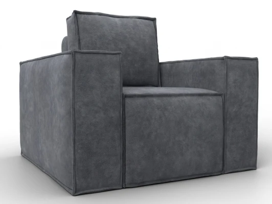 134978 Кресло Лига-081 НПБ (ДСП,Велюр/Темно-серый) Лига Диванов 134978