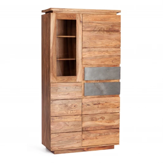 20459 Шкаф-стеллаж Secret de Maison Росвуд/Rosewood (мод. 9805) массив палисандра/стекло, 100х45х192см, натуральный тонированный Tetchair 20459