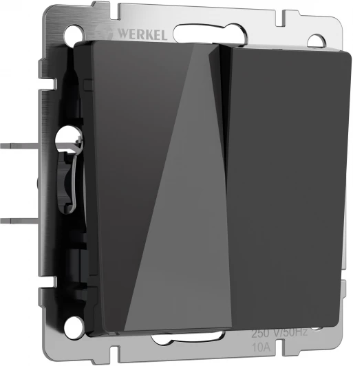 W1123048 Перекрестный выключатель двухклавишный (черный акрил) Werkel W1123048 (a064048)