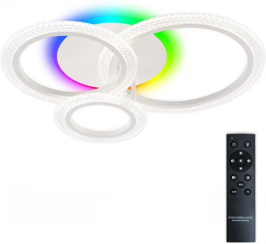 LED LAMPS 81452 Потолочная люстра светодиодная с пультом ДУ 66W с RGB, белый, LED Natali Kovaltseva Pure LED LAMPS 81452