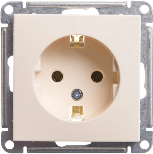 RS16-154-2-86 Розетка встраиваемая с заземлением (слоновая кость) Systeme Electric W59 RS16-154-2-86