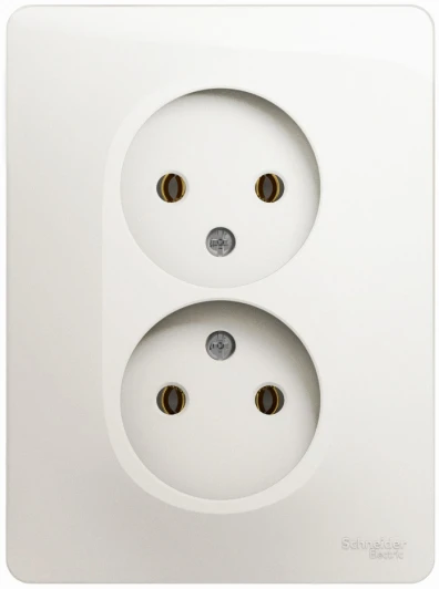 GSL000620 Розетка встраиваемая двойная без заземления (перламутровый) Systeme Electric Glossa GSL000620