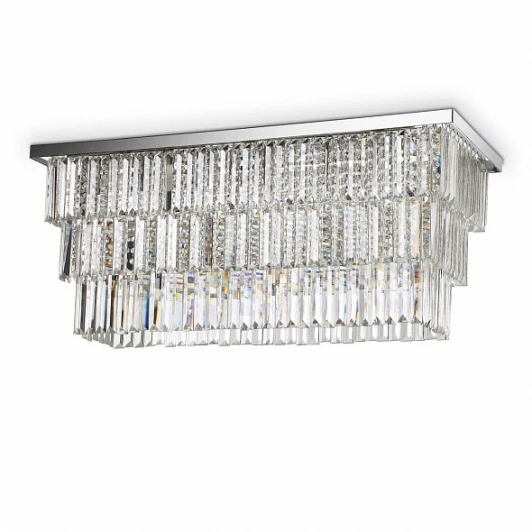MARTINEZ PL6 CROMO Потолочная люстра хрустальная каскадная хром Ideal Lux MARTINEZ PL6 CROMO
