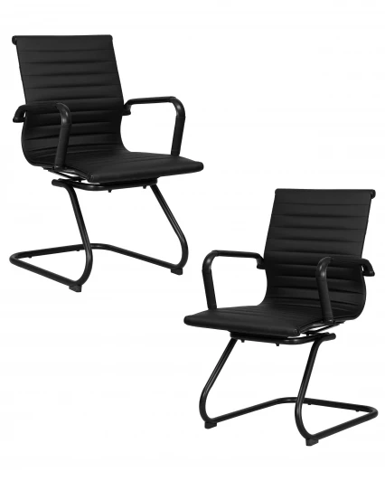 SET-2 102N_BlackBase-LMR CODY BLACK Набор 2 шт Офисное кресло для посетителей DOBRIN CODY BLACK (чёрный)