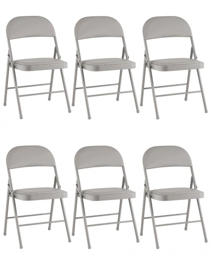 УТ000043174 Стул складной GJ-22 серый иск.кожа 6 шт. Stool Group УТ000043174