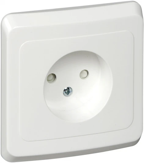 PC16-002B Розетка встраиваемая без заземления со шторками (белый) Systeme Electric Этюд PC16-002B