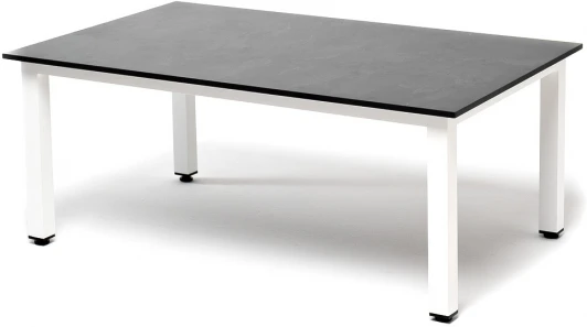 GRAY-90-60-4sis "Канны" журнальный столик из HPL 90х60, H40, каркас белый, цвет столешницы "серый гранит" 4SIS арт.УТ-00008360