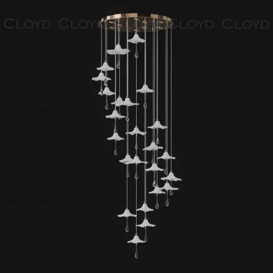 11335 Потолочная люстра каскадная водопад с цветами Cloyd Shangrila 11335 (220V, на проводе, цветы)
