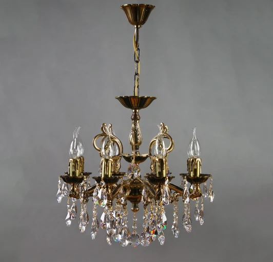 2128/8 PB Tear Drop Подвесная люстра Ambiente by Brizzi Leon 2128/8 PB Tear Drop (220V, хрусталь Asfour, на цепи, подсвечник, свеча)