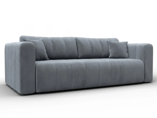 130278 Диван прямой Лига-062 НПБ (ДСП,Фанера,ХДФ/Пластик/Велюр/Серый) Лига Диванов 130278