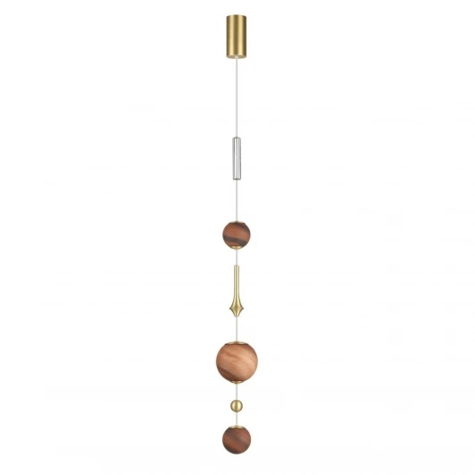 5457/5L Подвесной светильник Odeon Light Callisto 5457/5L светлая сатин.латунь/белый/бежевый/коричневый/металл/стекло LED x 5W 2500K