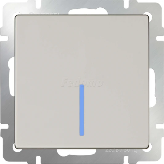 WL03-SW-1G-LED-ivory Выключатель встраиваемый одноклавишный с подсветкой Werkel, слоновая кость