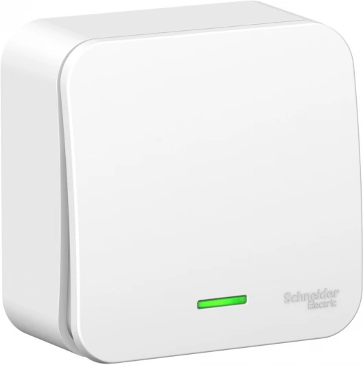 BLNVA101111 Выключатель накладной одноклавишный с подсветкой (белый) Systeme Electric Blanca BLNVA101111