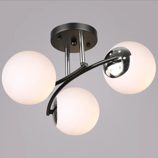 02318-0.3-03 BK+CH Потолочная люстра на штанге Reluce 02318-0.3-03 BK+CH