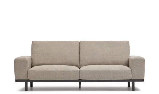 091152 Диван La Forma (ex Julia Grup) Noa (Бежевый/ Пенополиуретан,Переработанное волокно,Пена,Бук,Сосна,Дерево,Сталь,ДСП)