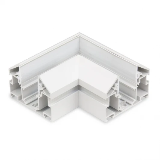 MAGNET AM538 WH Угловой соединитель горизонтальный для шинопровода с закладным профилем белый для натяжного потолка ПВХ 48V AM Group MAGNET AM538 WH