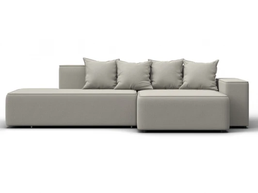 129811 Диван угловой Лига-079 угол правый (ДСП/Пластик/Рогожка/Бежевый) Лига Диванов 129811