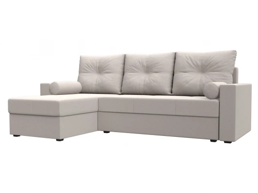 127863L Диван угловой Верона Лайт левый угол (ДСП,ЛДСП/Пластик/Замша/Бежевый) Лига Диванов 127863L