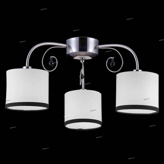 75041-3C CHROME Люстра потолочная Natali Kovaltseva Girona, 3 плафона, хром с белым и черным