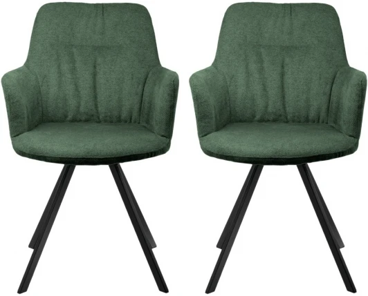 FR 1004P Комплект из 2-х стульев Bradexhome Grant зелёный шенилл на поворотном механизме