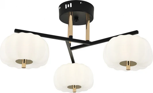 10301/3LED Потолочный светодиодный светильник на штанге Escada Halma 10301/3LED 30Вт, 2305лм, 3000-6000K, Ra>80, изменение цветовой температуры с помощью выключателя, металл/пластик, черный/белый/золото