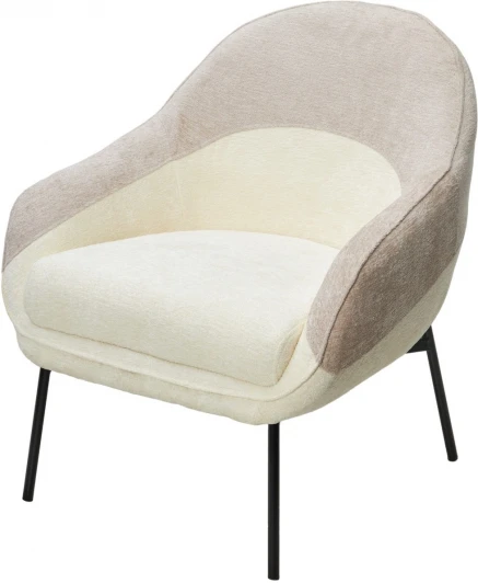 629M05441 Кресло SION 3018-01 белый / 3018-10 бежевый, шенилл / черный каркас, ®DISAUR