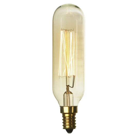 GF-E-46 Ретро лампочка накаливания Эдисона цилиндрическая прозрачная E14 40W 220V желтое свечение Lussole Edisson GF-E-46