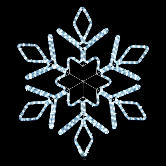 LC-13090 Светодиодная Снежинка "Кристалл" Ø0,8м Белая, Дюралайт на Металлическом Каркасе, IP54 Laitcom LC-13090