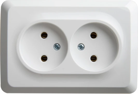 PA16-105B Розетка накладная двойная без заземления (белый) Systeme Electric Etude PA16-105B