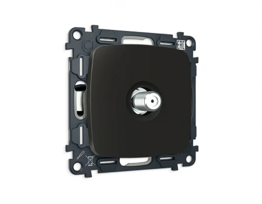 MO813050 Комплект механизма ТВ-розетки SAT встраиваемый (черный матовый) Ambrella Volt QUANT MO813050