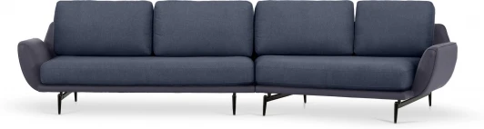 803479 Диван Ispani угловой правый ОГОГО (арт.803479), (Ткань,Экокожа/Серый,Синий)