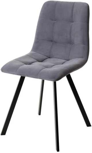 461MC04649 Стул CHILLI-Q SQUARE серый #27, велюр / черный каркас, 4 шт./1 к