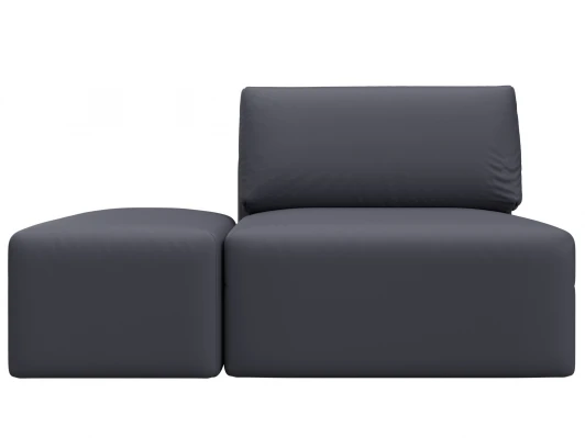 130087 Модули диван и пуф Лига-060 НПБ (ЛДСП,Брус,Фанера/Пластик/Экокожа/Серый) Лига Диванов 130087