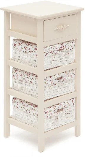 9740 Тумба с 3-я корзинами и ящиком Secret De Maison FANTASIE 4 ( mod. 4327 ) butter white (слоновая кость) (дерево павловния, мдф)