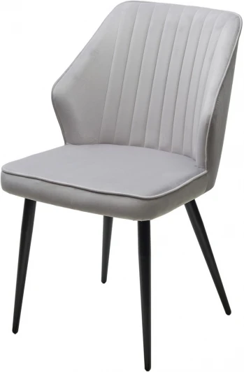 461MC05518 Стул M-City SEATTLE-V СВЕТЛО-СЕРЫЙ BM-4, велюр / черный каркас