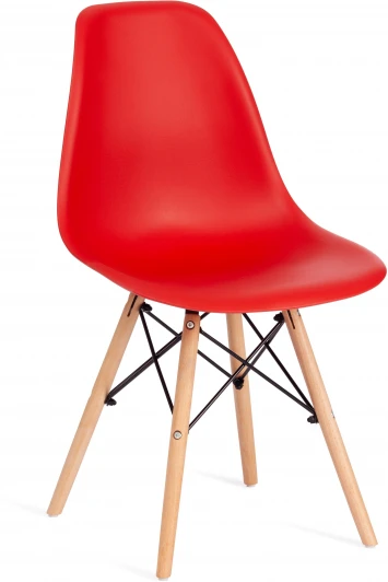 14213 Стул CINDY (EAMES) (mod. 001) / 1 шт. в упаковке Tetchair (Дерево Бук,Металл,Пластик/Красный) арт. 14213