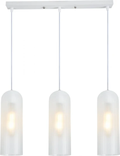 10195/3S White Подвесной светильник Escada Damask 10195/3S White 3x40Вт E27, металл/стекло, белый (220V, на проводе)