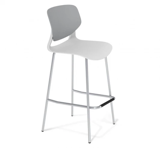 6851664804 Стул барный Sheffilton SHT-ST59/S196 серый/белый/хром лак 6851664804