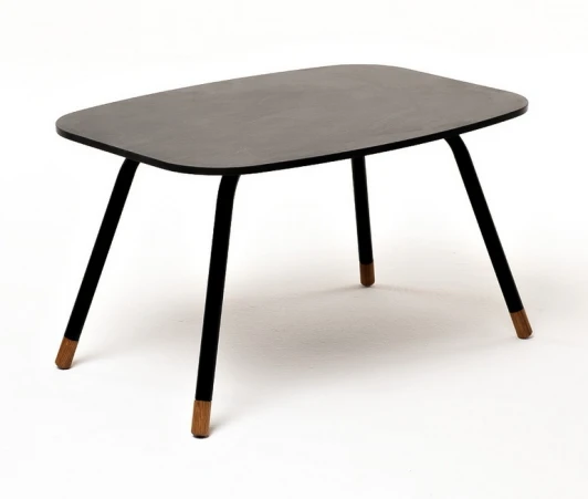 GRAY-70-50-Al-VER-(9005MUA)-4sis "Верона" журнальный столик из HPL 70х50, H40, каркас черный муар, цвет столешницы "серый гранит" 4SIS арт.УТ-00007158