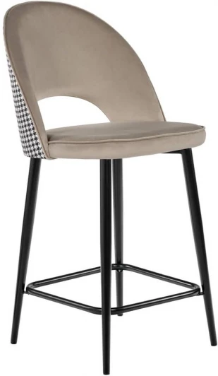 RF 0268 Стул полубарный Leo латте с жаккардом, с поворотным механизмом Bradex Home арт.RF 0268