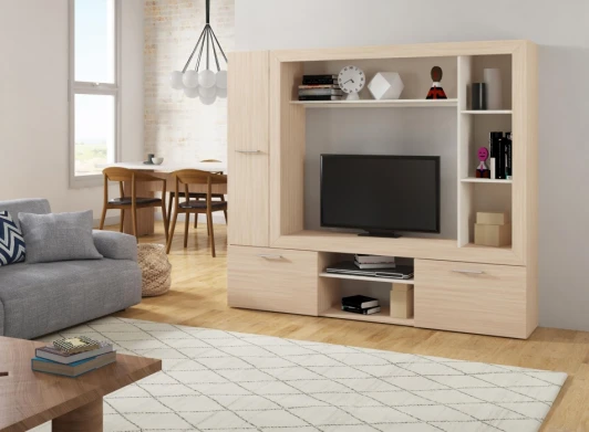 490790 Готовая гостиная Огюст 3 (Огюст 3 дуб сонома / белый) Woodville арт.490790