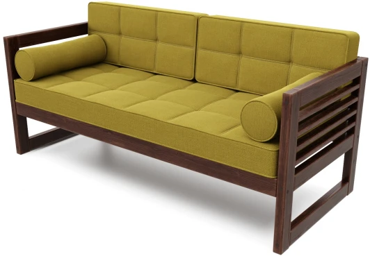 21878 Диван Arsko прямой Сега Б орех рогожка горчичная