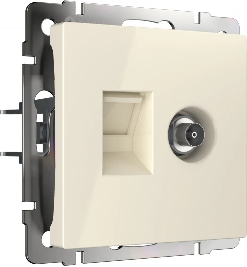 W1181303 Розетка ТВ+Ethernet RJ-45 6 cat.(слоновая кость) Werkel W1181303 (a056110)