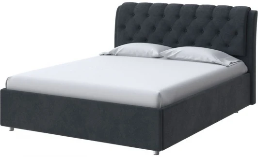 2022777 PROxSON Кровать Chester (Ткань: Велюр Teddy Древесный уголь) 80x200