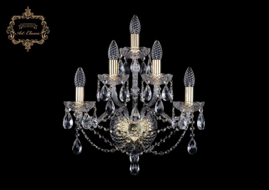 10.21.2+2+1.165.Gd.Sp Бра Art Classic 10.21 10.21.2+2+1.165.Gd.Sp (220V, хрусталь, подвески, подсвечник, свеча)