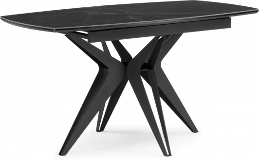 612883 Керамический стол Notta Риполь 140(180)х80 черный мрамор shakespeare black / черный арт.612883